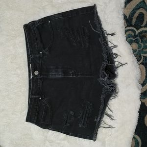 PacSun Black Distressed Denim Cutoff Shorts
